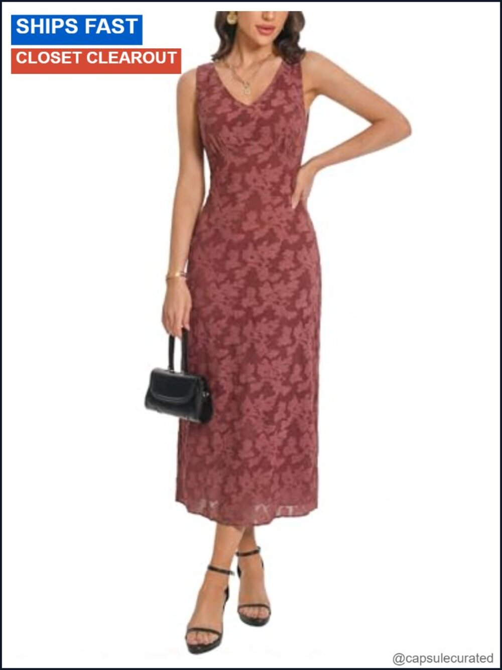 Floral Mesh Maxi Dress V-Neck Sleeveless Semi Formal
